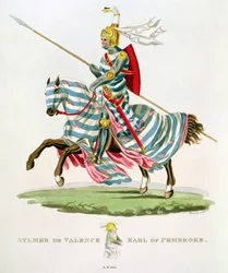 Aylmer de Valence, Earl of Pembroke (1265-1324), 1315, graviert von W. Maddocks, aus 